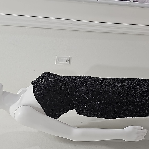 Fashion Nova Black Sequin Party dress,  Strapless Size M - Picture 3 of 9